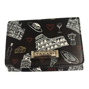 Tahari Bi-Fold Black and White Italy Themed Print Women’s Wallet